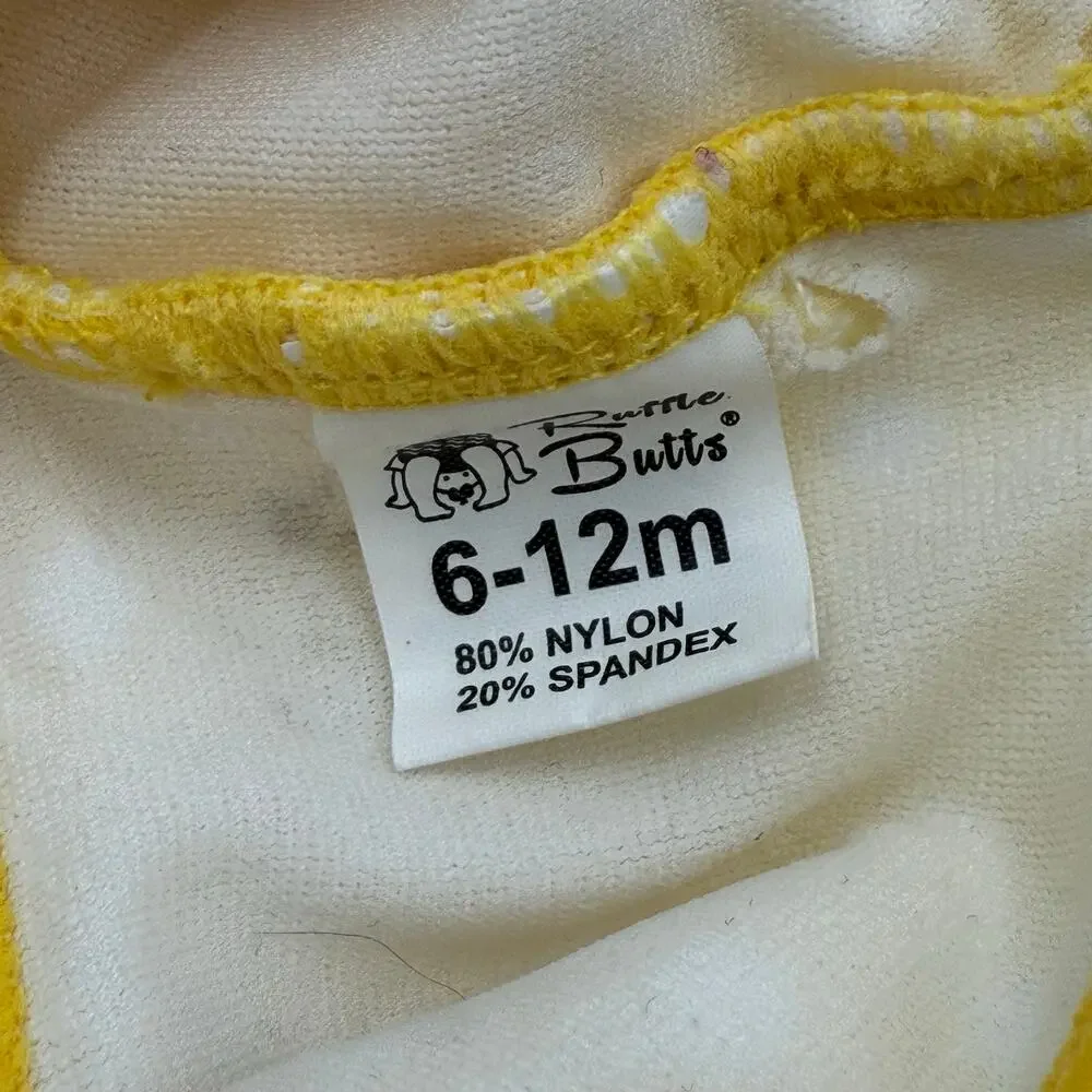Ruffle Butts Bikini Bottoms Size 6-12 Months Baby Girl Yellow Polka Dot Swim